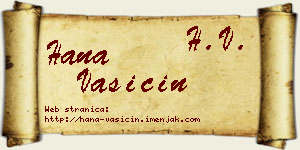 Hana Vasičin vizit kartica